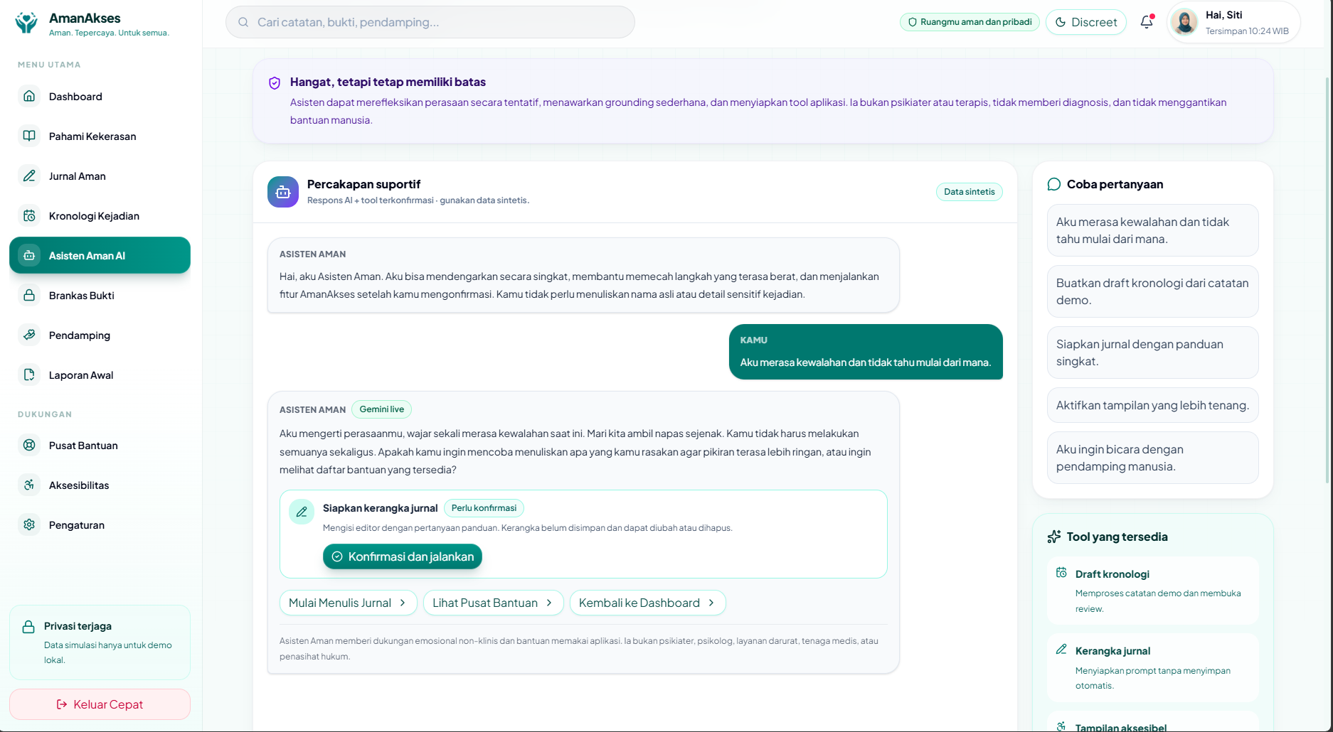 AmanAkses web chatbot preview